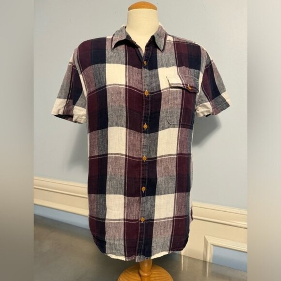Lucky Brand - linen plaid shirt - Picture 1 of 6